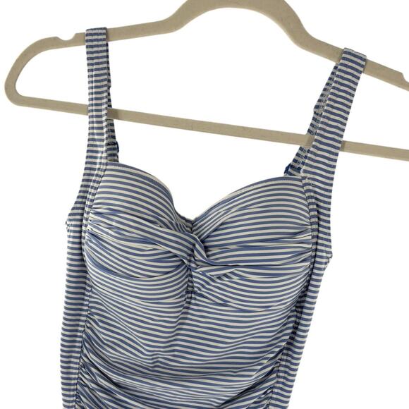 Nip Tuck Swim Light Blue Sorrento Stripe Joanne One Piece Swimsuit - Picture 3 of 10